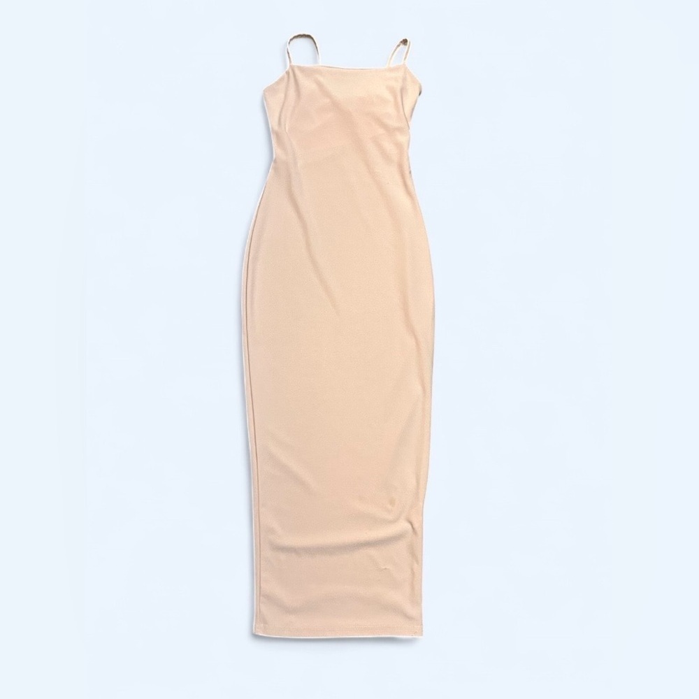 PrettyLittleThing Blush Pink Bodycon Midi Dress - Size 0 - Picture 3 of 8